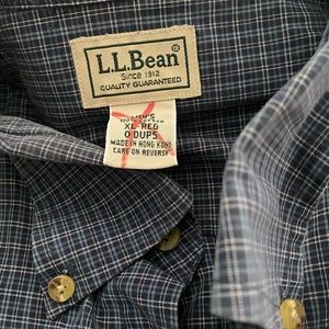 Men’s LL Bean short sleeve button up plaid shirt- like NEW